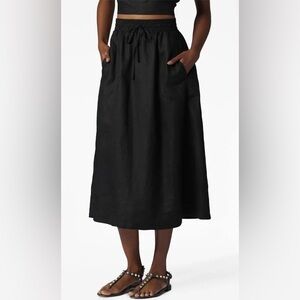 Equipment linen midi skirt